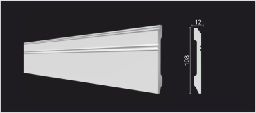 Плинтус напольный из полистирола Decor-Dizayn Белая Лепнина DD 105
