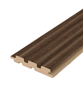 Реечная панель МДФ Stella Beats Light Орех Бразильский 2700*119*16 мм