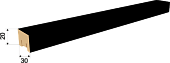 Декоративная интерьерная рейка из МДФ Stella Милана Black Edition 2700*30*20